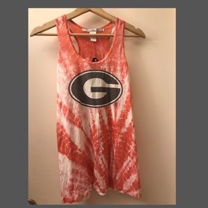 Georgia college logo tie dye top